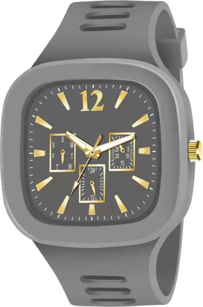 Men Analog Watch Gray Silicone Trending