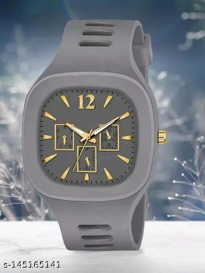 Men Analog Watch Gray Silicone Trending