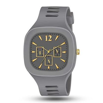 Men Analog Watch Gray Silicone Trending
