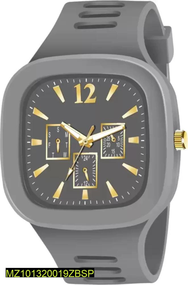 Men Analog Watch Gray Silicone Trending