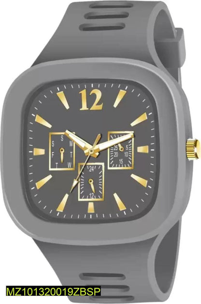 Men Analog Watch Gray Silicone Trending